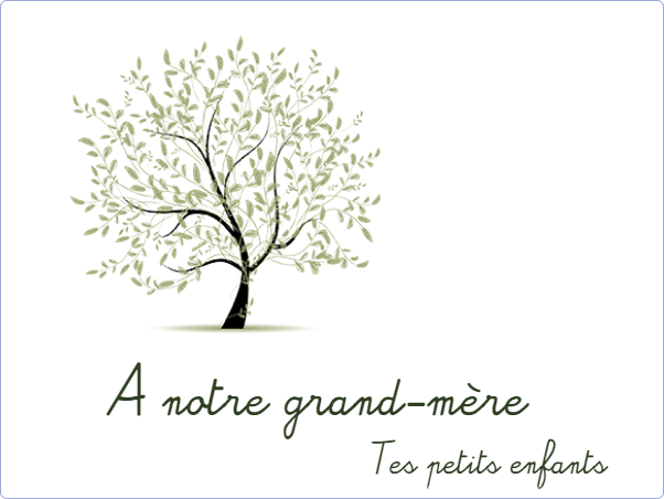 Plaque funéraire Photo dessin arbre,vert,grand-mère,olivier,vert,olivier