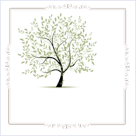 Plaque funéraire Photo dessin encadrement, arbre,romantique,olivier